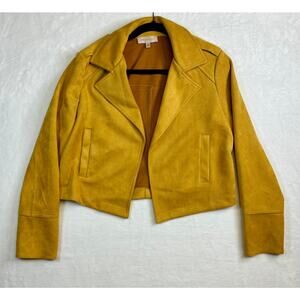Philosophy Republic Clothing Mustard Blazer Faux Leather Size Medium Outerwear